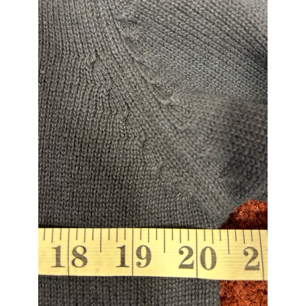 Vintage Mens L Navy Cardigan Sweater Oscar De La Renta Grandpa Core Kurt Cobain - Picture 5 of 9